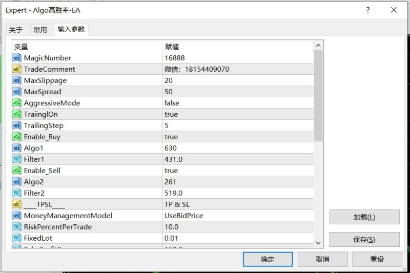 Algo高胜率-EA 交易界的稳健小霸王 每单都带止损止盈，带移动保护，风险完全可控！-外汇EA资源网